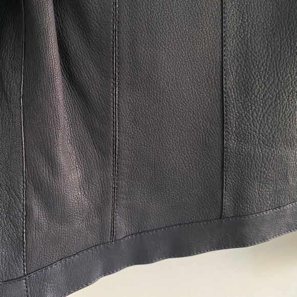 Massimo Dutti Blue Leather Jacket Size XS - Picture 9 of 13